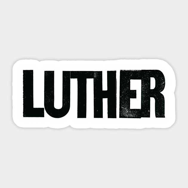 Luther Logo (Black) Sticker by GraphicGibbon